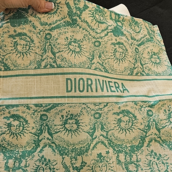Dior Tote Bag in Cream and Teal - Picture 3 of 14